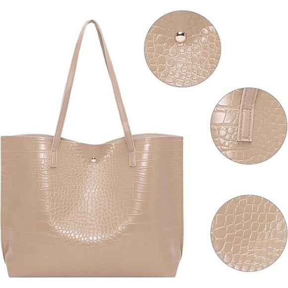 CHARMORE Tote Bags Vegan Leather Purses for Women Big Capacity Shoulder Handbags - Picture 3 of 5